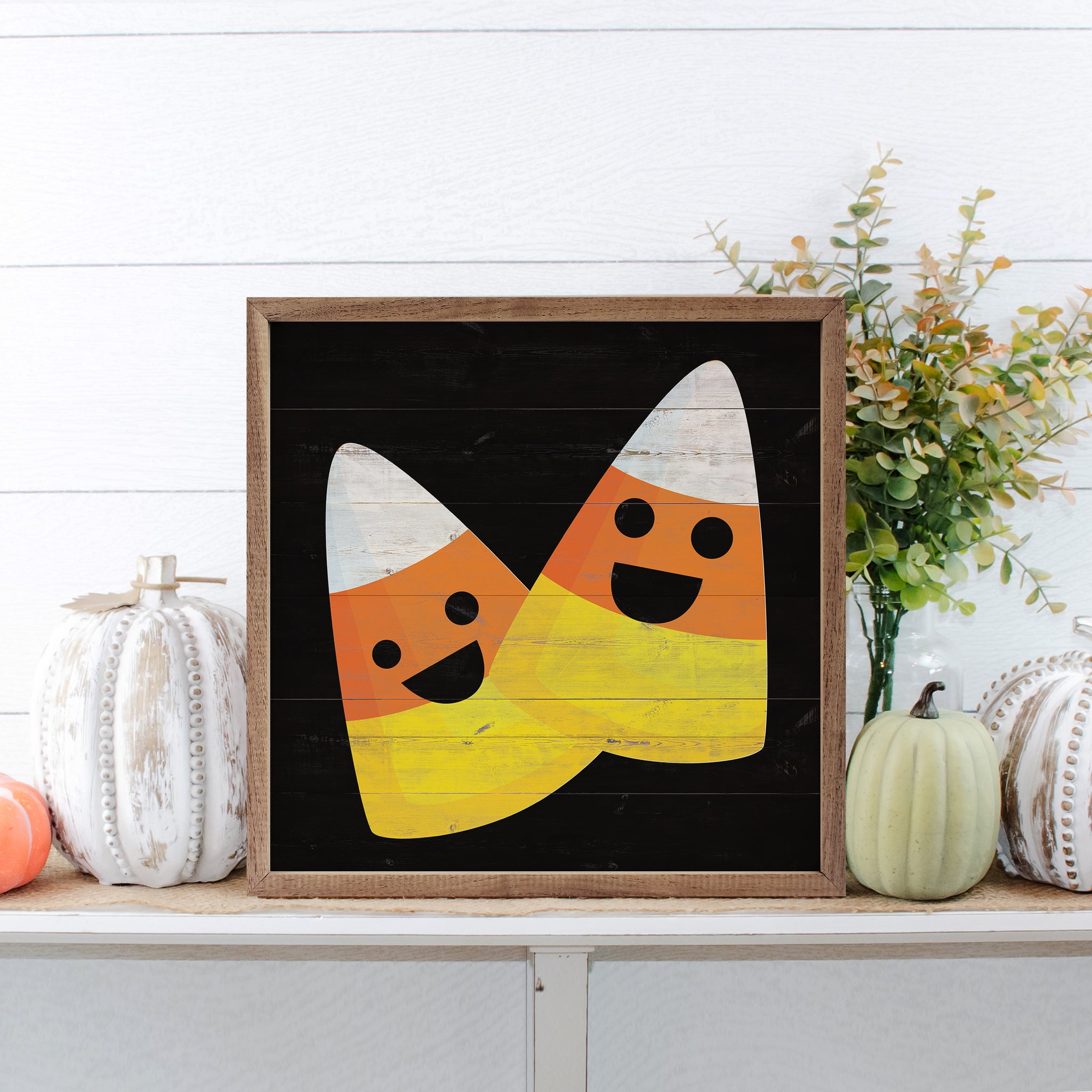 Candy Corn Black halloween walnut frame Kendrick Home